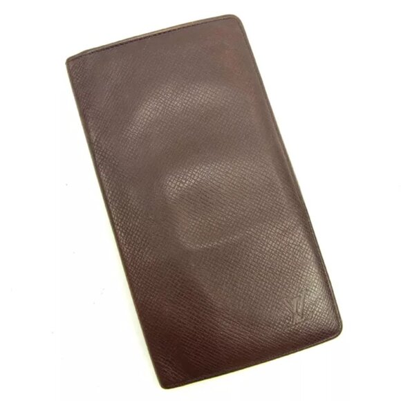 Louis Vuitton Purse Taiga Brown Woman unisex Authentic Used - Picture 1 of 6